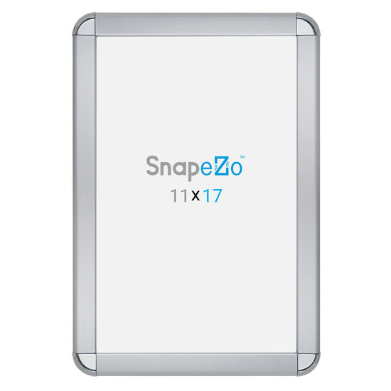 SnapeZo® 27.94 x 43.18 cm Silver Round-Cornered Snap Frame - 32MM Profile