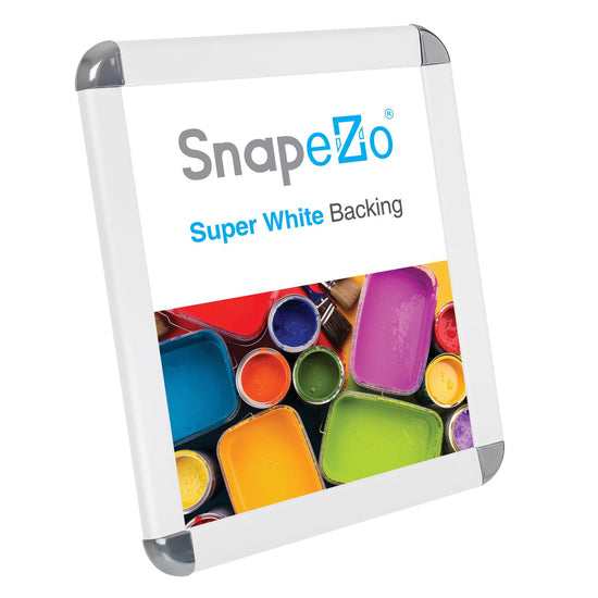 SnapeZo® 21,59 x 27,94 cm Marco a presión blanco de esquinas redondeadas - Perfil de 32 mm