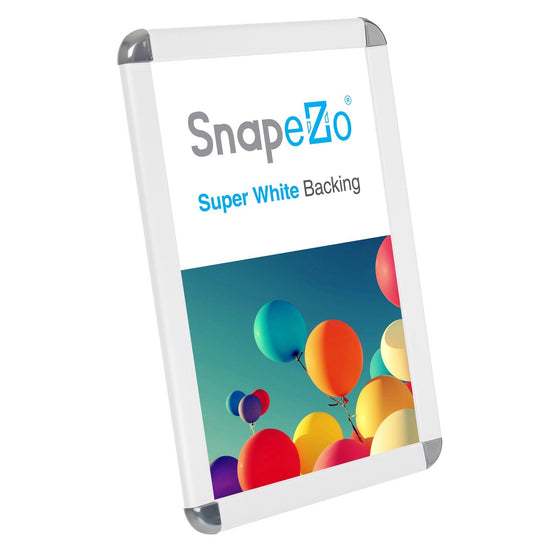 SnapeZo® 27.94 x 43.18 cm White Round-Cornered Snap Frame - 32MM Profile