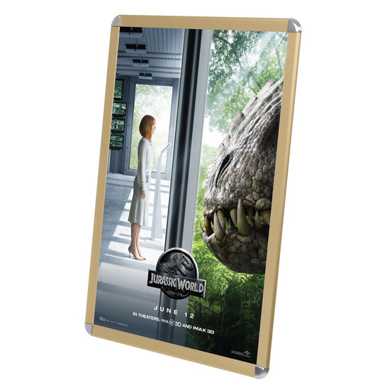 60.96 x 91.44 cm Goldfarbener Filmplakatrahmen mit runden Ecken 32 mm SnapeZo®