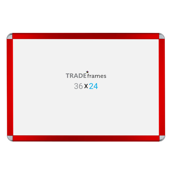 60.96 x 91.44 cm Red Round-Cornered Snap Frame - 32MM Profile