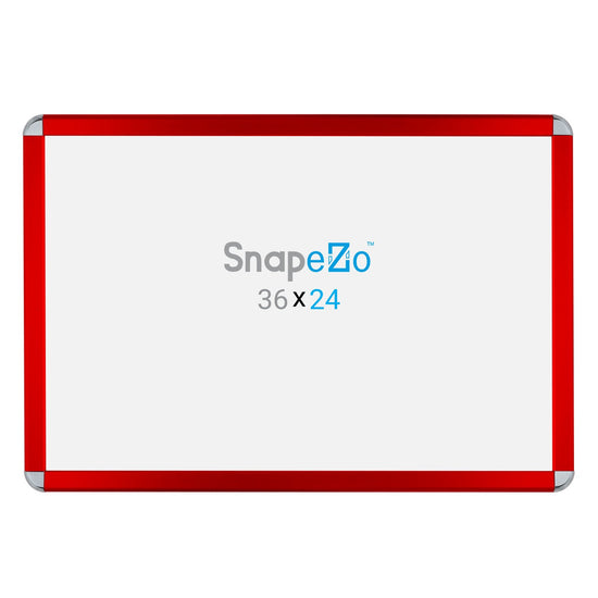 SnapeZo® 60,96 x 91,44 cm Marco a presión rojo de esquinas redondeadas - Perfil de 32 mm