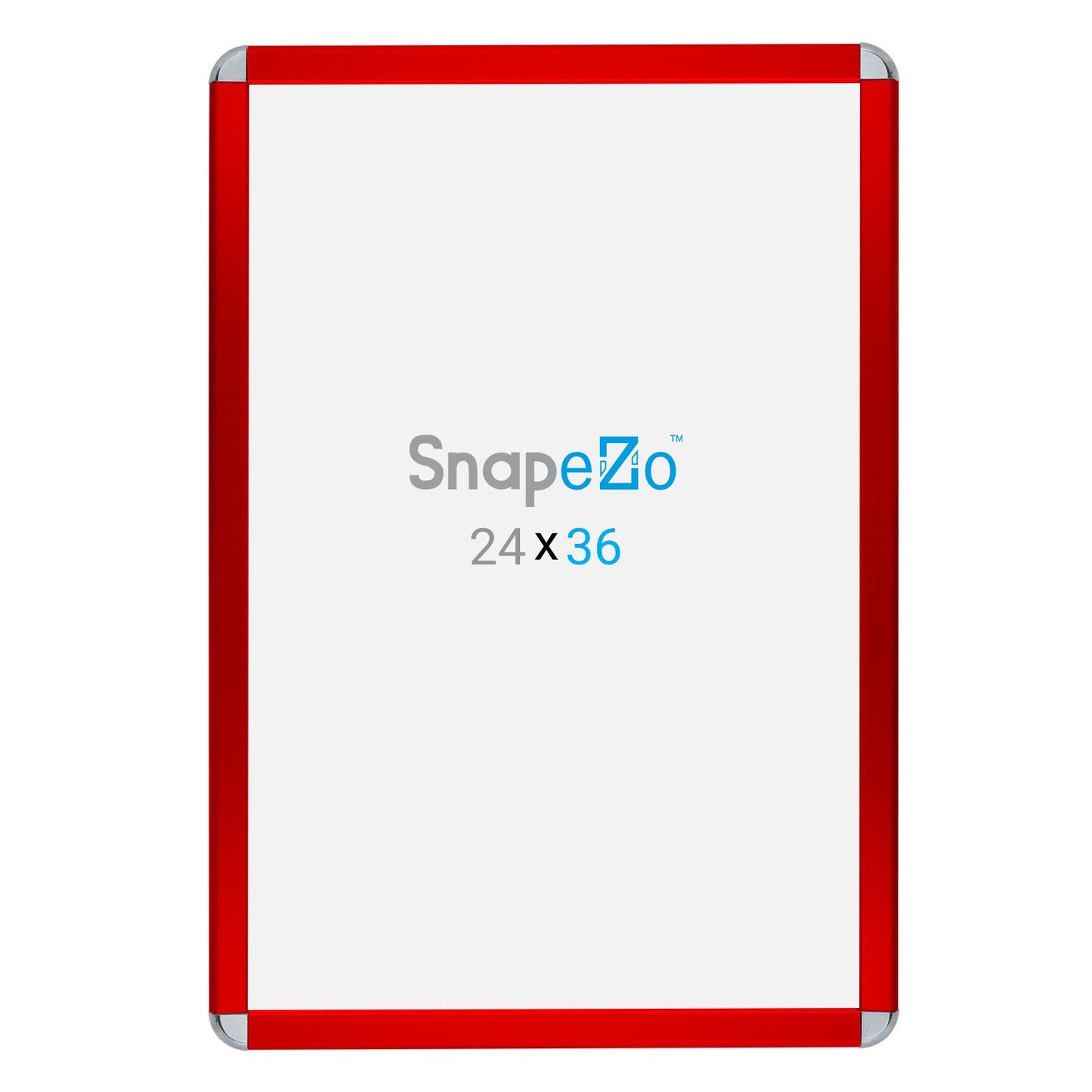 SnapeZo® 60,96 x 91,44 cm Marco a presión rojo de esquinas redondeadas - Perfil de 32 mm