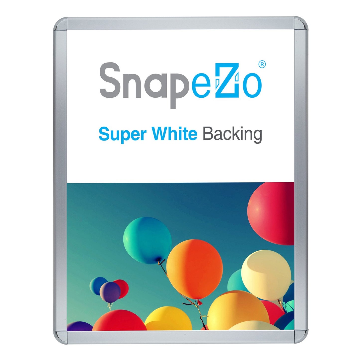 SnapeZo® 43.18 x 55.88 cm Silver Round-Cornered Snap Frame - 32MM Profile