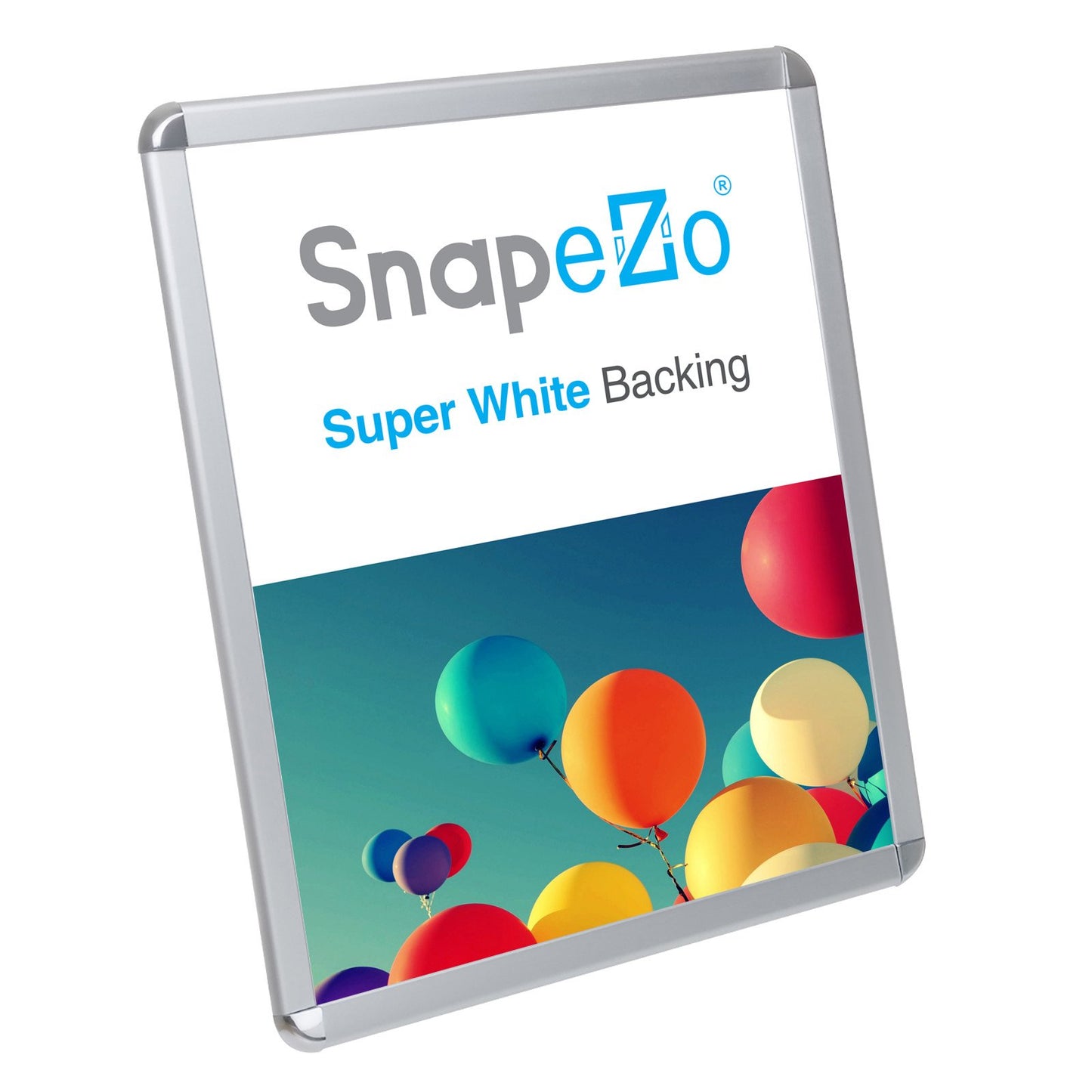 SnapeZo® 43.18 x 55.88 cm Silver Round-Cornered Snap Frame - 32MM Profile