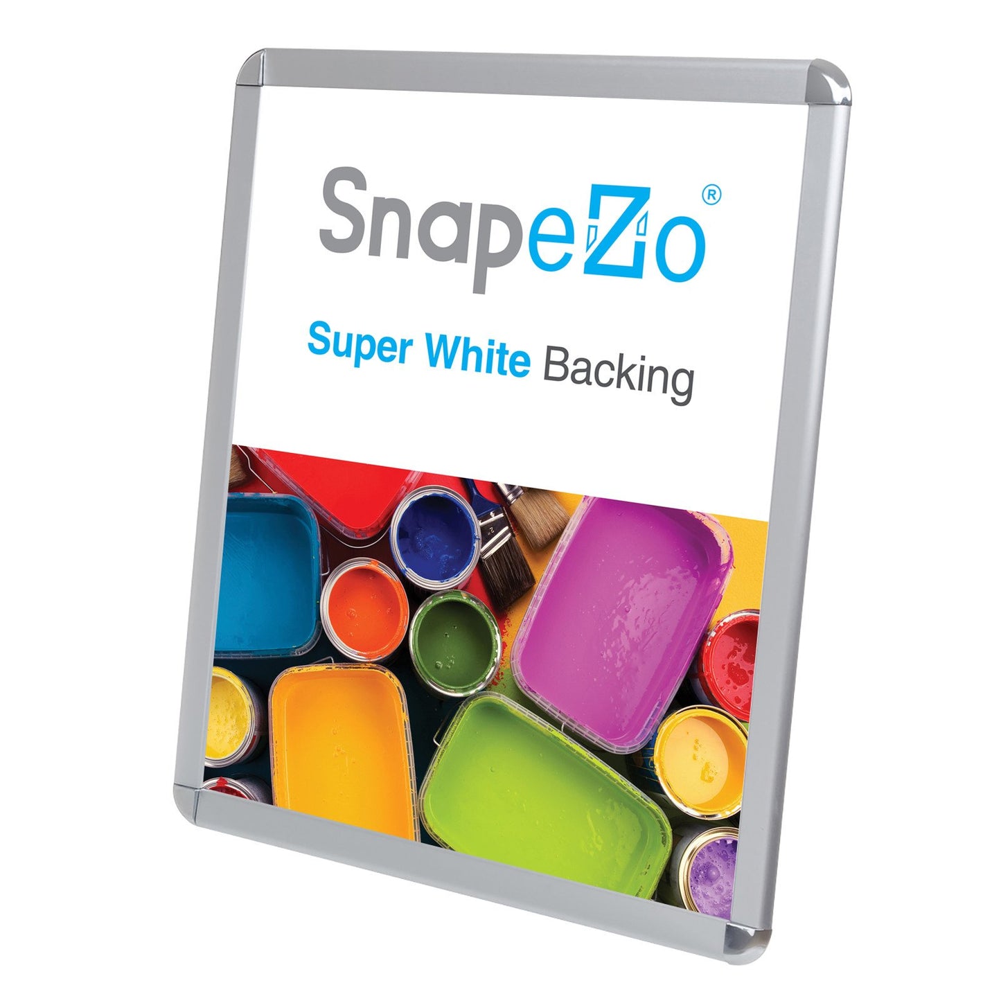 SnapeZo® 43.18 x 55.88 cm Silver Round-Cornered Snap Frame - 32MM Profile