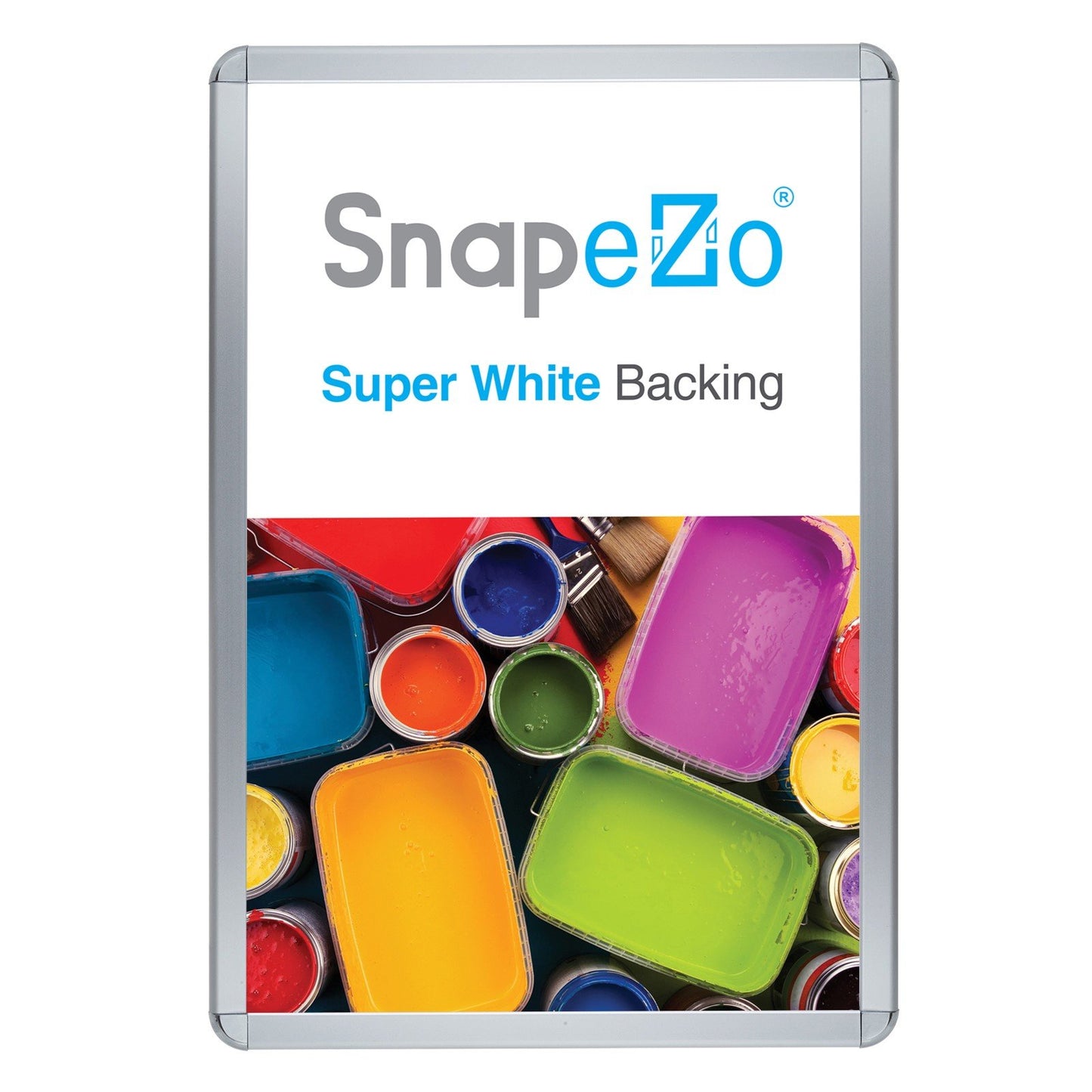 SnapeZo® 68.58 x 104.14 cm Silver Round-Cornered Snap Frame - 32MM Profile