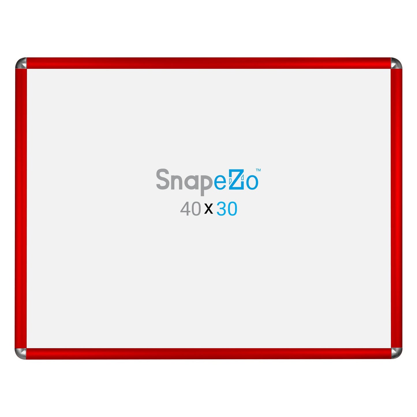 SnapeZo® 76,20 x 101,60 cm Marco a presión rojo de esquinas redondeadas - Perfil de 32 mm