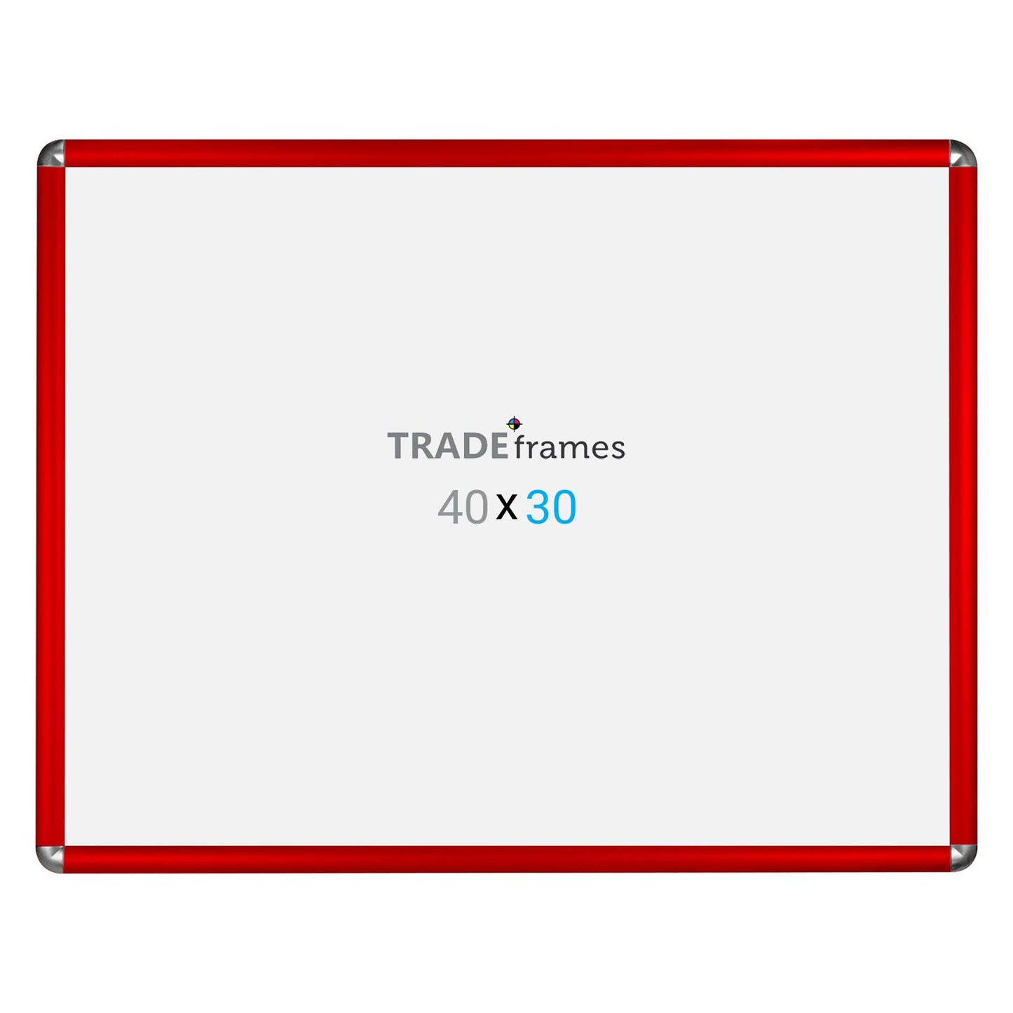 76,20 x 101,60 cm Marco a presión rojo de esquinas redondeadas - Perfil de 32 mm