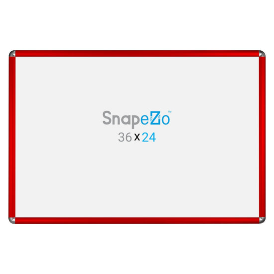 SnapeZo® 60,96 x 91,44 cm Marco a presión rojo de esquinas redondeadas - Perfil de 25 mm