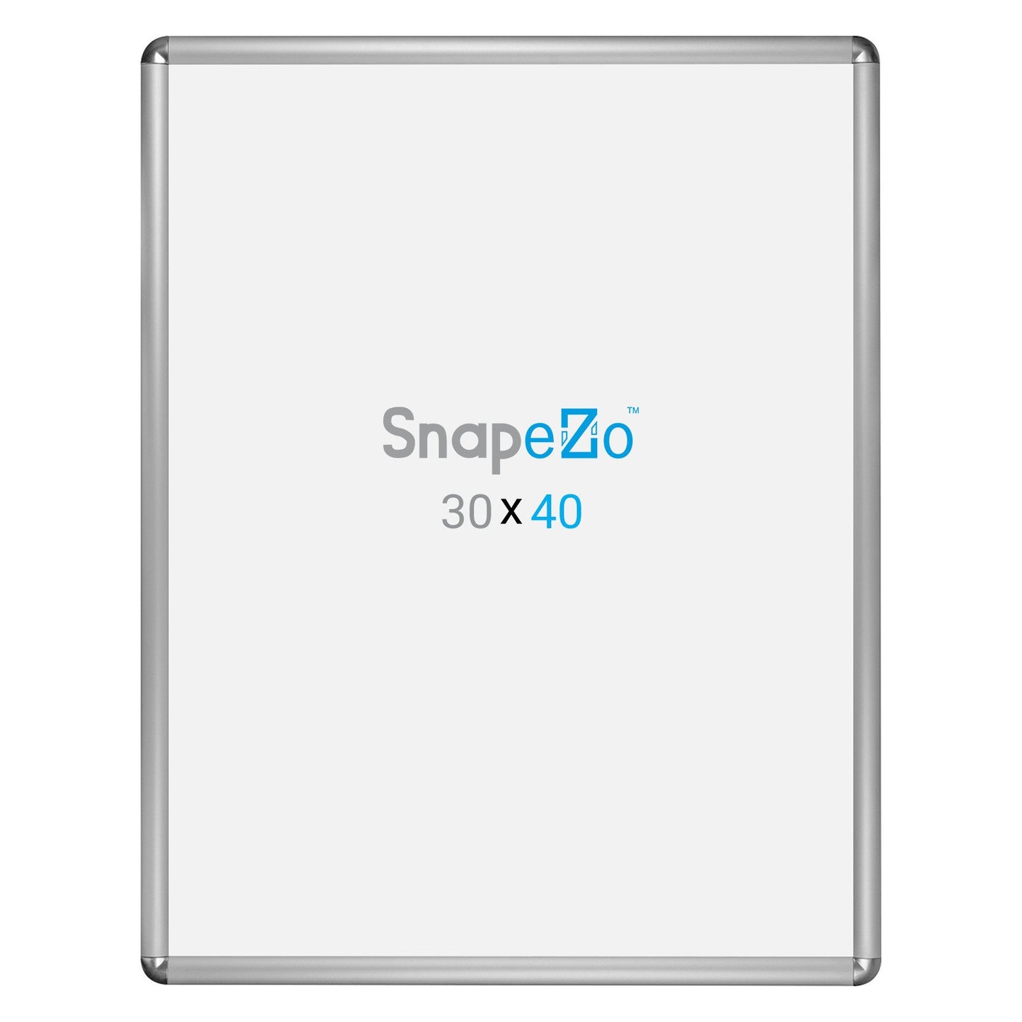 SnapeZo® 76.20 x 101.60 cm Silver Round-Cornered Snap Frame - 32MM Profile