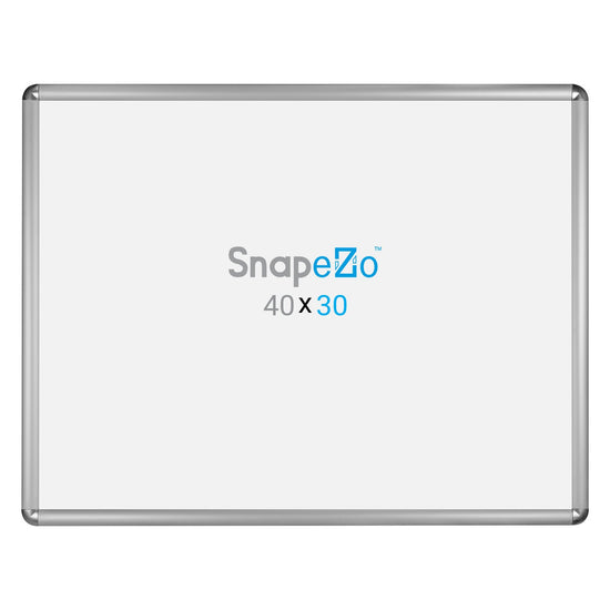 SnapeZo® 76.20 x 101.60 cm Silver Round-Cornered Snap Frame - 32MM Profile