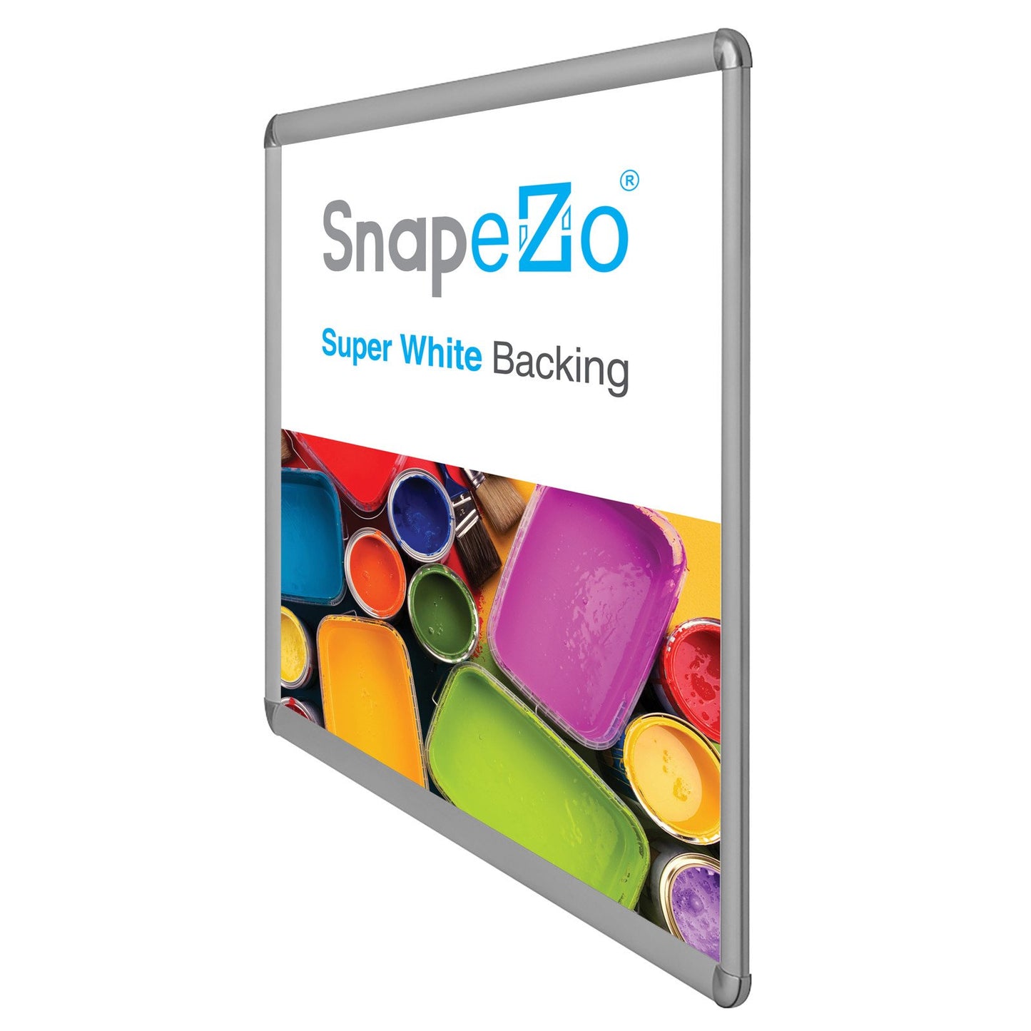 SnapeZo® 76.20 x 101.60 cm Silver Round-Cornered Snap Frame - 32MM Profile