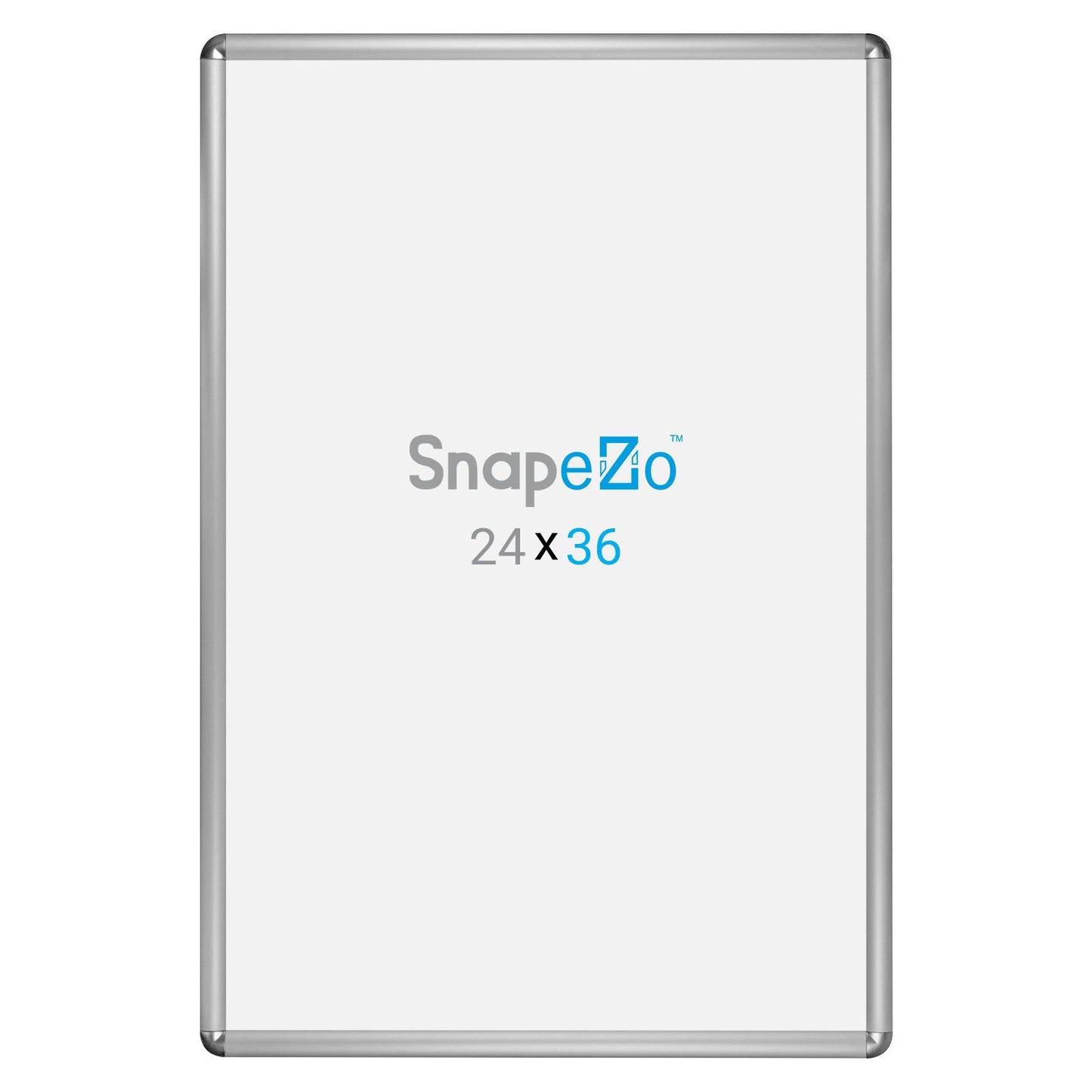 SnapeZo® 60,96 x 91,44 cm Marco a presión plateado con esquinas redondeadas - Perfil de 25 mm