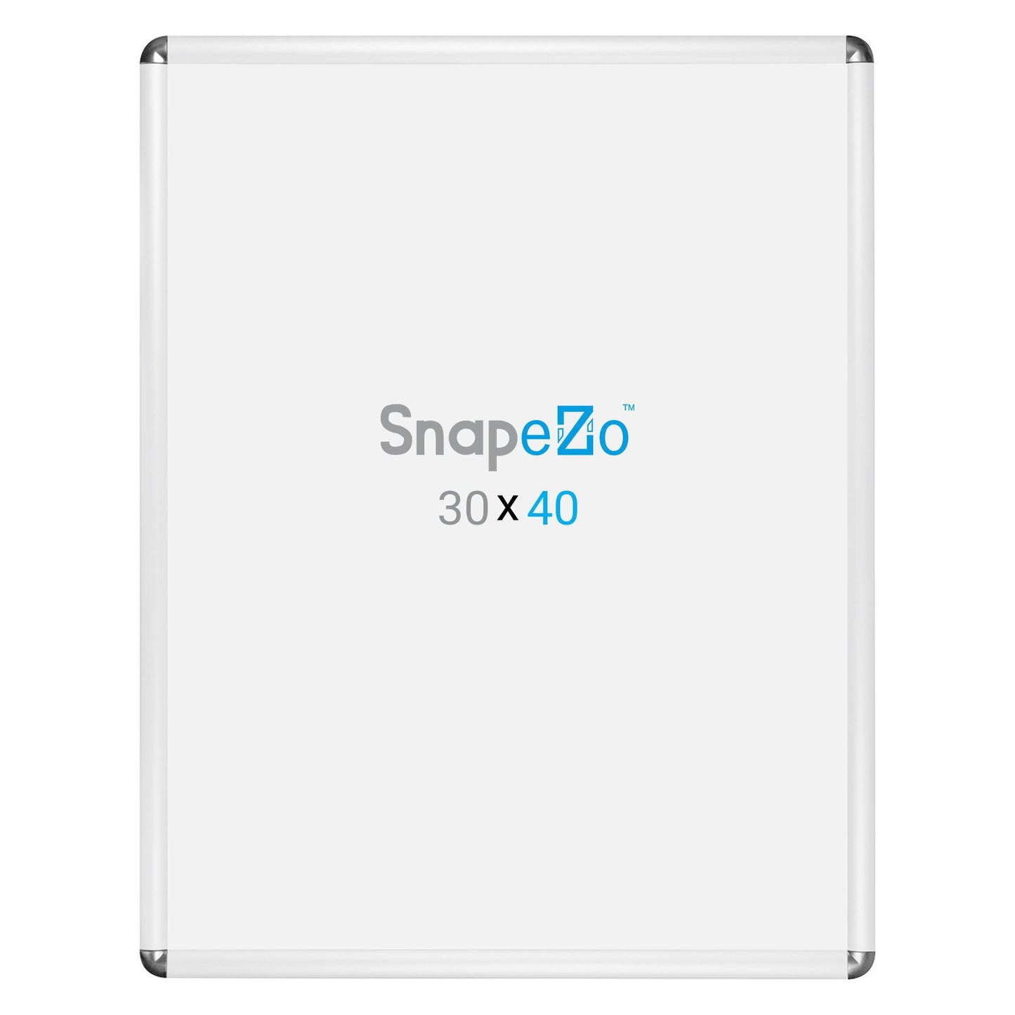 SnapeZo® 76.20 x 101.60 cm White Round-Cornered Snap Frame - 32MM Profile