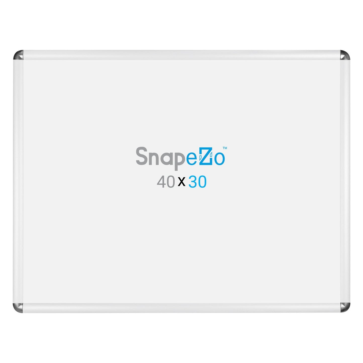 SnapeZo® 76,20 x 101,60 cm Marco a presión blanco de esquinas redondeadas - Perfil de 32 mm