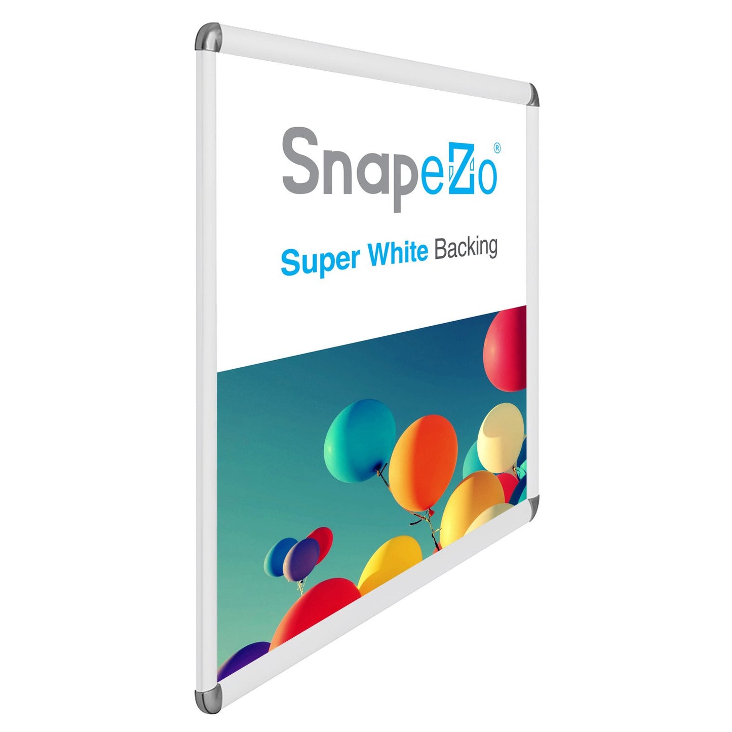 SnapeZo® 76.20 x 101.60 cm White Round-Cornered Snap Frame - 32MM Profile