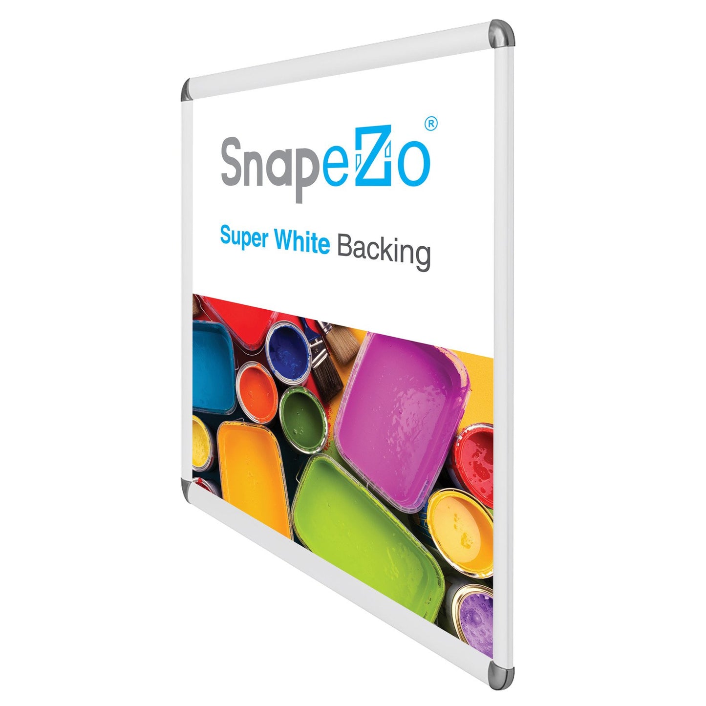 SnapeZo® 76.20 x 101.60 cm White Round-Cornered Snap Frame - 32MM Profile