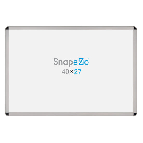 SnapeZo® 68.58 x 101.60 cm Silver Round-Cornered Snap Frame - 32MM Profile