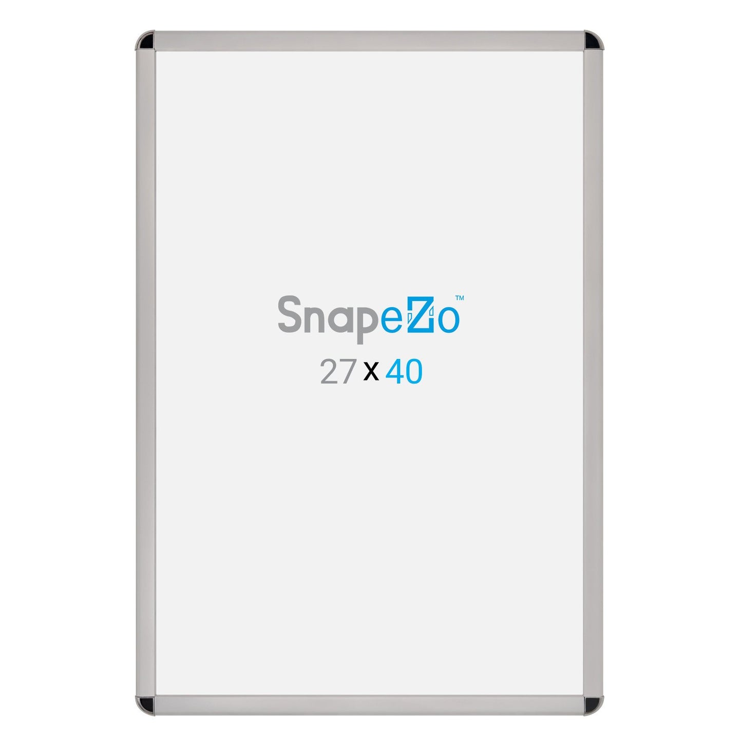 SnapeZo® 68.58 x 101.60 cm Silver Round-Cornered Snap Frame - 32MM Profile