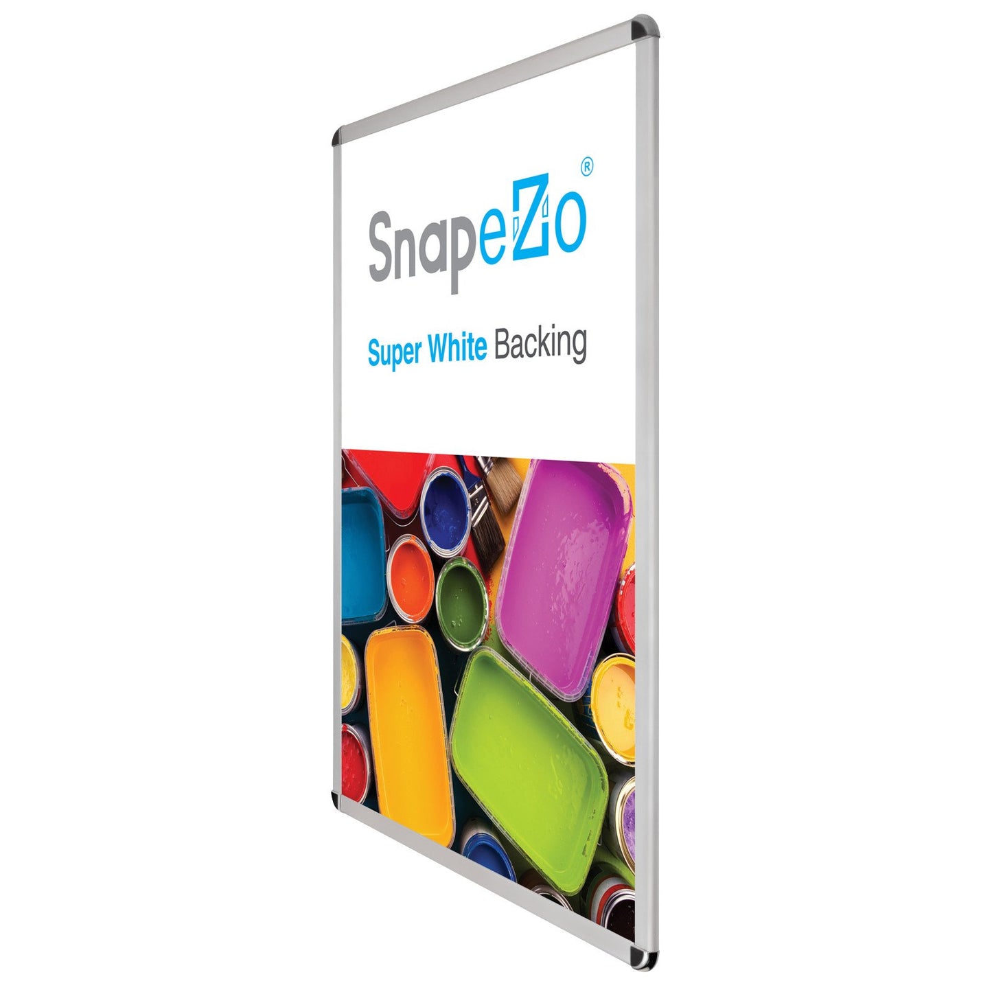 SnapeZo® 68.58 x 101.60 cm Silver Round-Cornered Snap Frame - 32MM Profile