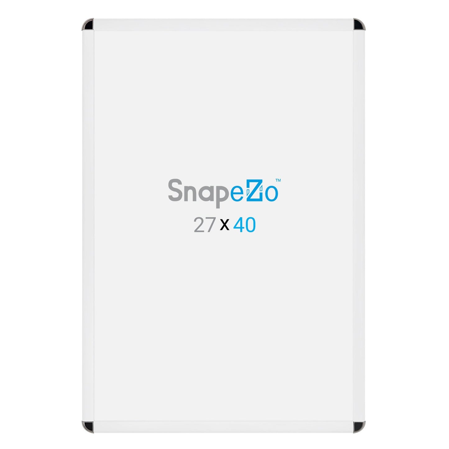 SnapeZo® 68.58 x 101.60 cm White Round-Cornered Snap Frame - 32MM Profile