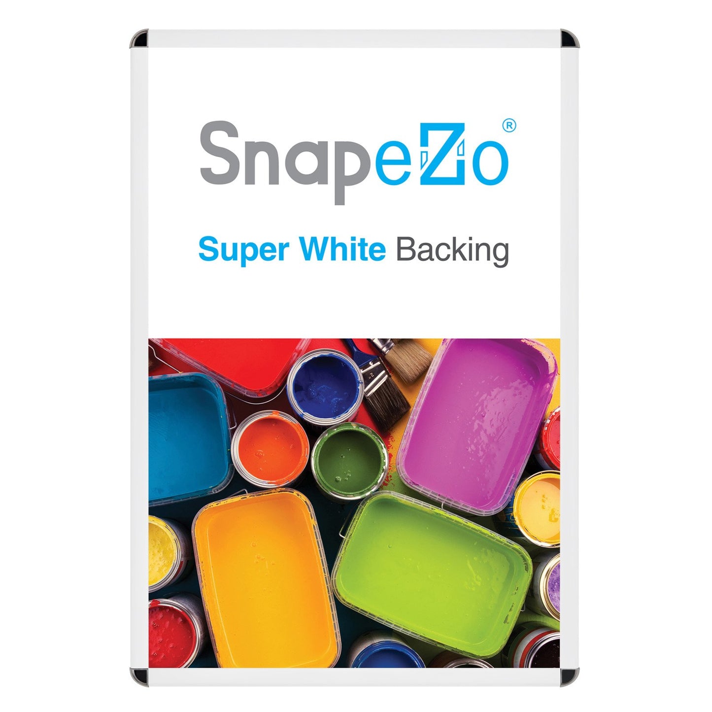 SnapeZo® 68.58 x 101.60 cm White Round-Cornered Snap Frame - 32MM Profile