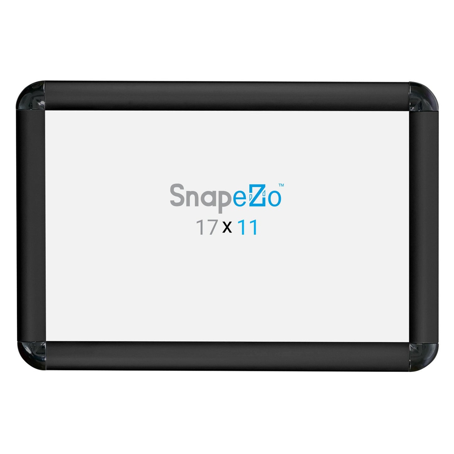 SnapeZo® 27,94 x 43,18 cm Marco a presión negro de esquinas redondeadas - Perfil de 25 mm