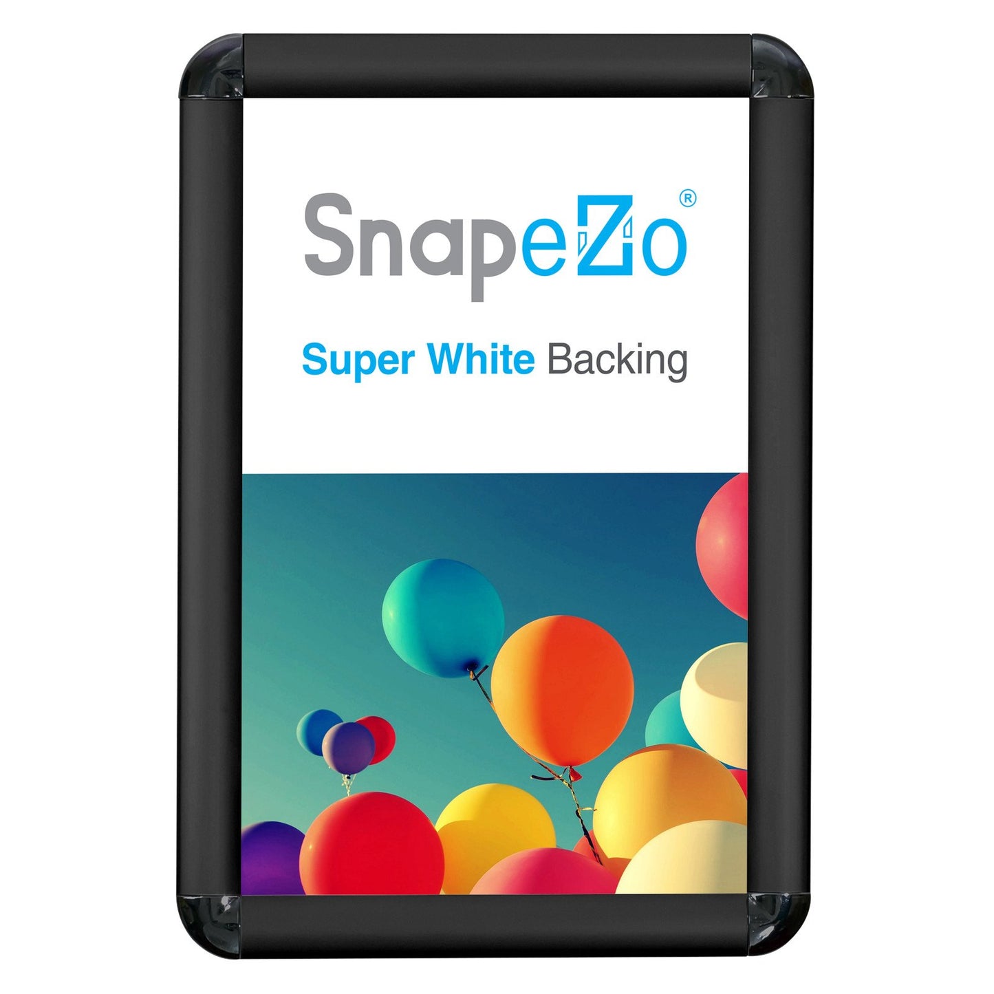 SnapeZo® 27.94 x 43.18 cm Black Round-Cornered Snap Frame - 25MM Profile