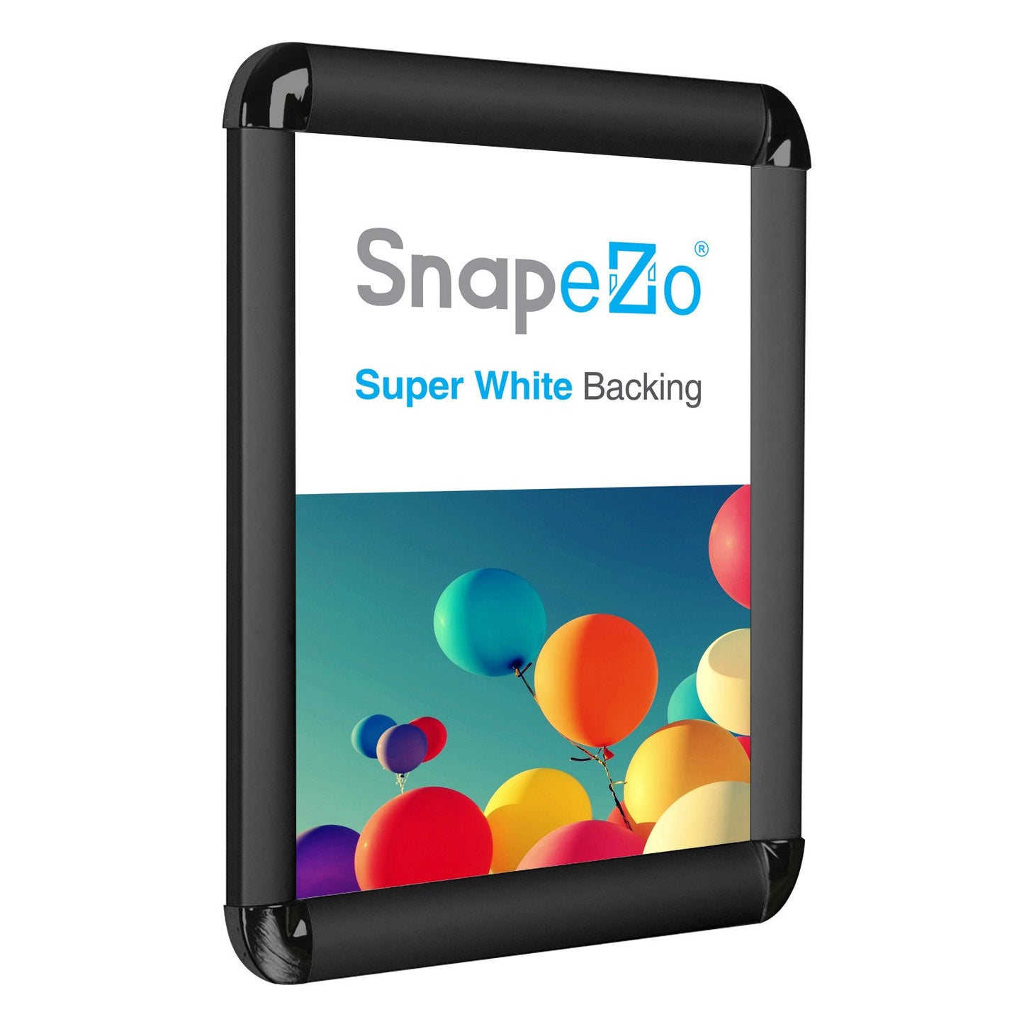 SnapeZo® 27.94 x 43.18 cm Black Round-Cornered Snap Frame - 25MM Profile