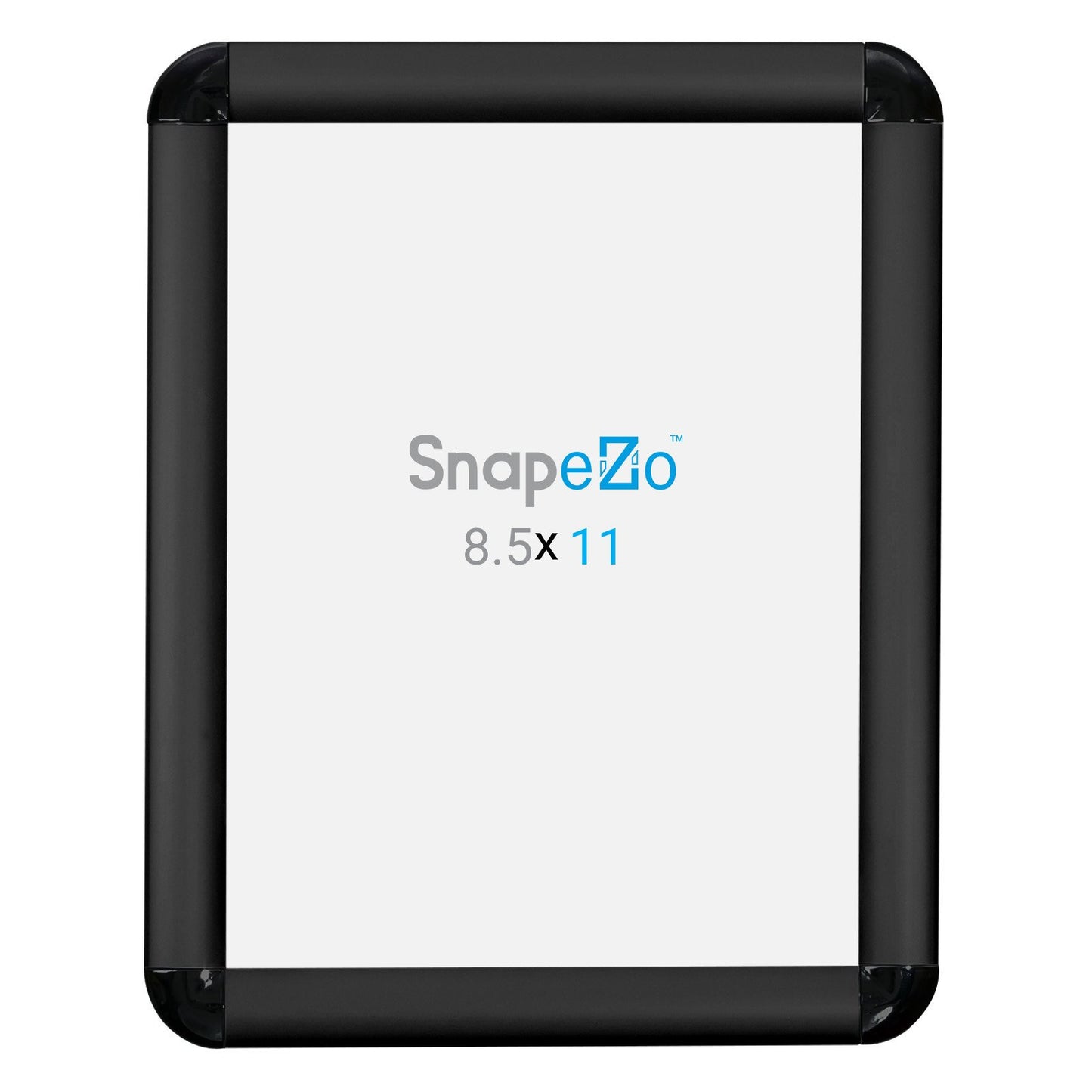 SnapeZo® 21,59 x 27,94 cm Marco a presión negro de esquinas redondeadas - Perfil de 25 mm