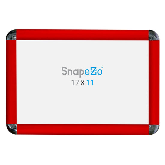 SnapeZo® 27,94 x 43,18 cm Marco a presión rojo de esquinas redondeadas - Perfil de 25 mm