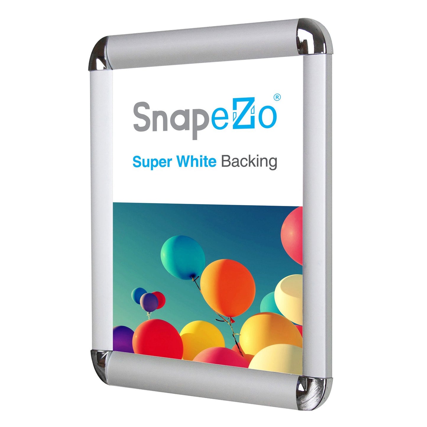 SnapeZo® 27.94 x 43.18 cm Silver Round-Cornered Snap Frame - 25MM Profile