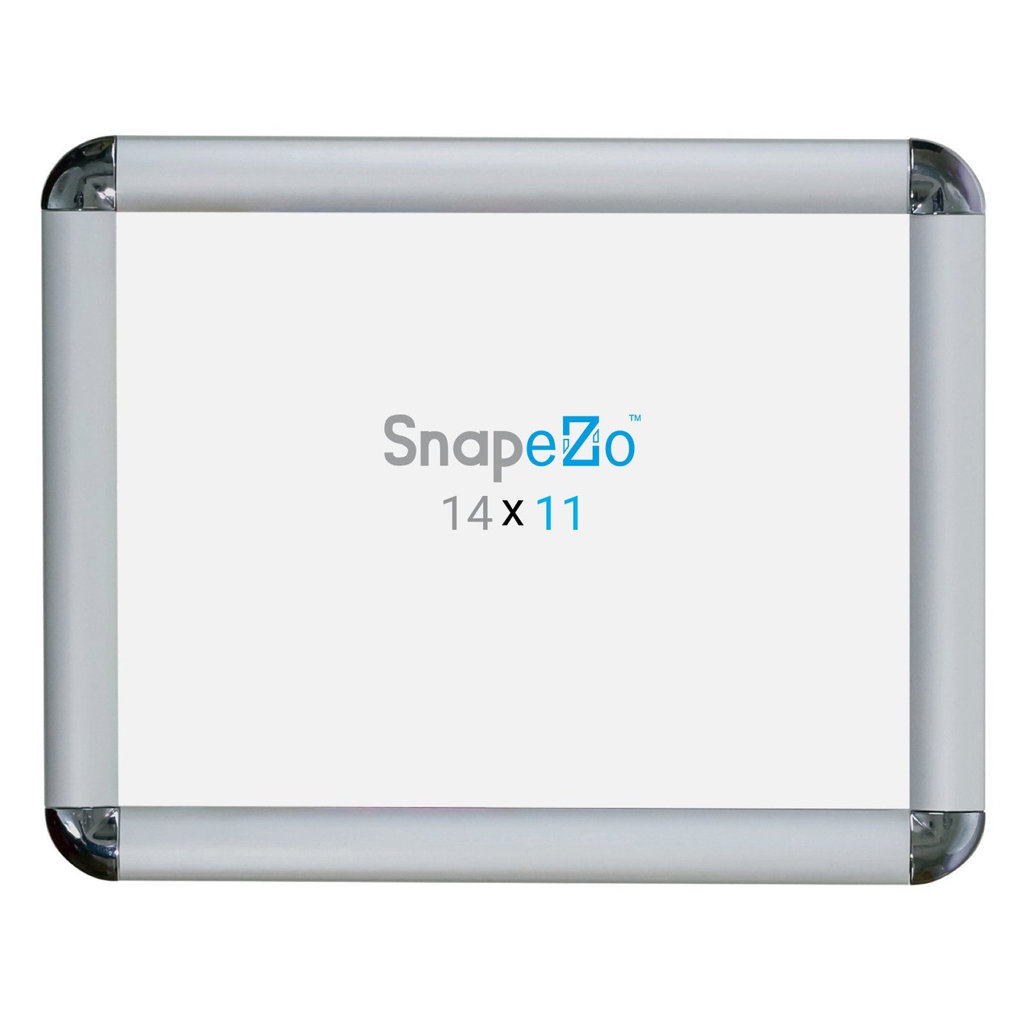 SnapeZo® 27,94 x 35,56 cm Marco a presión plateado con esquinas redondeadas - Perfil de 25 mm