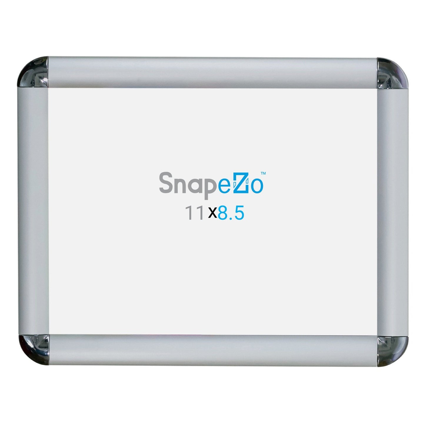 SnapeZo® 21,59 x 27,94 cm Marco a presión plateado con esquinas redondeadas - Perfil de 25 mm