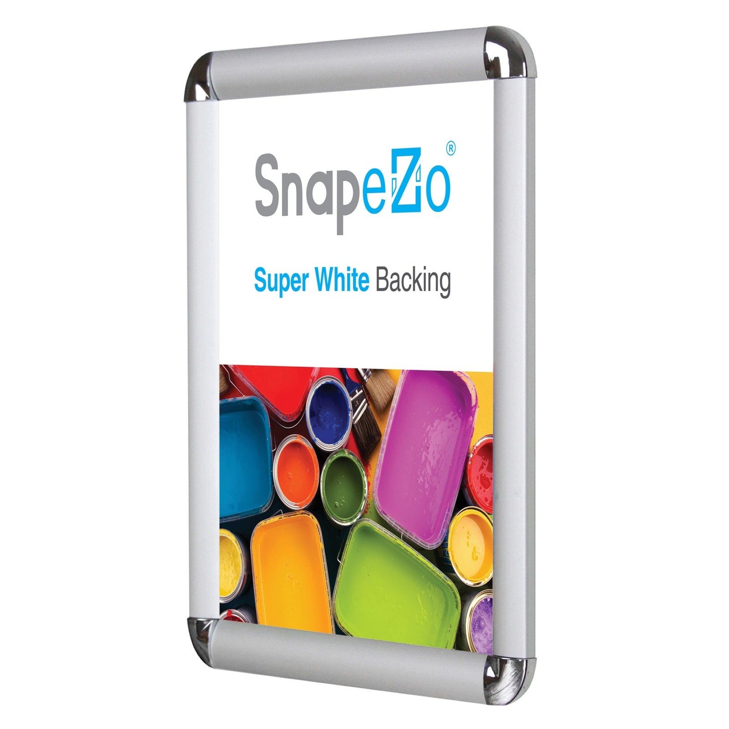 SnapeZo® 21,59 x 27,94 cm Marco a presión plateado con esquinas redondeadas - Perfil de 25 mm