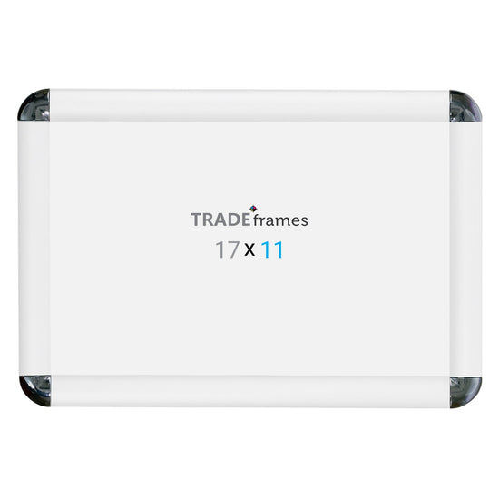 27.94 x 43.18 cm White Round-Cornered Snap Frame - 25MM Profile