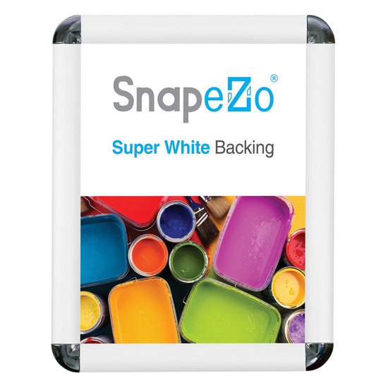 SnapeZo® 21.59 x 27.94 cm White Round-Cornered Snap Frame - 25MM Profile