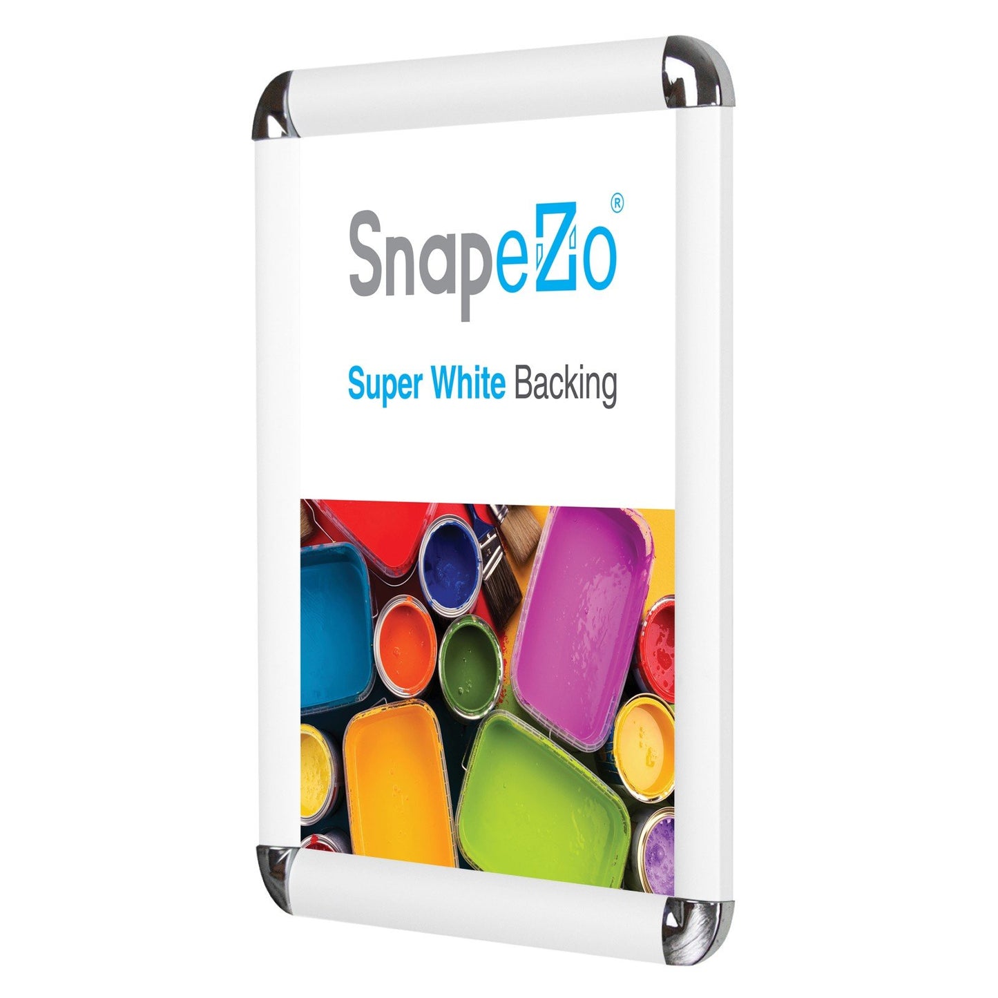 SnapeZo® 21.59 x 27.94 cm White Round-Cornered Snap Frame - 25MM Profile