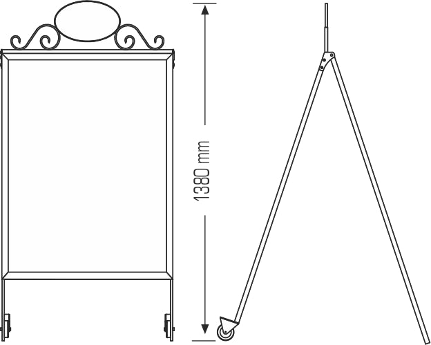 B2 Black Antique A-Board with Snap Frame