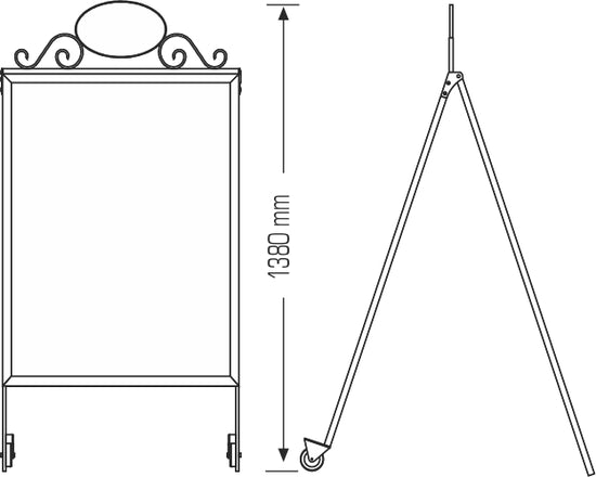 B2 Black Antique A-Board with Snap Frame