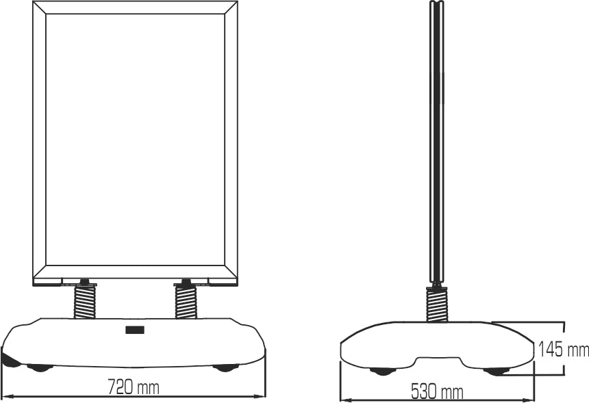 Póster Oscilante B1 con Base de Agua Plata Lite - Perfil 35MM 