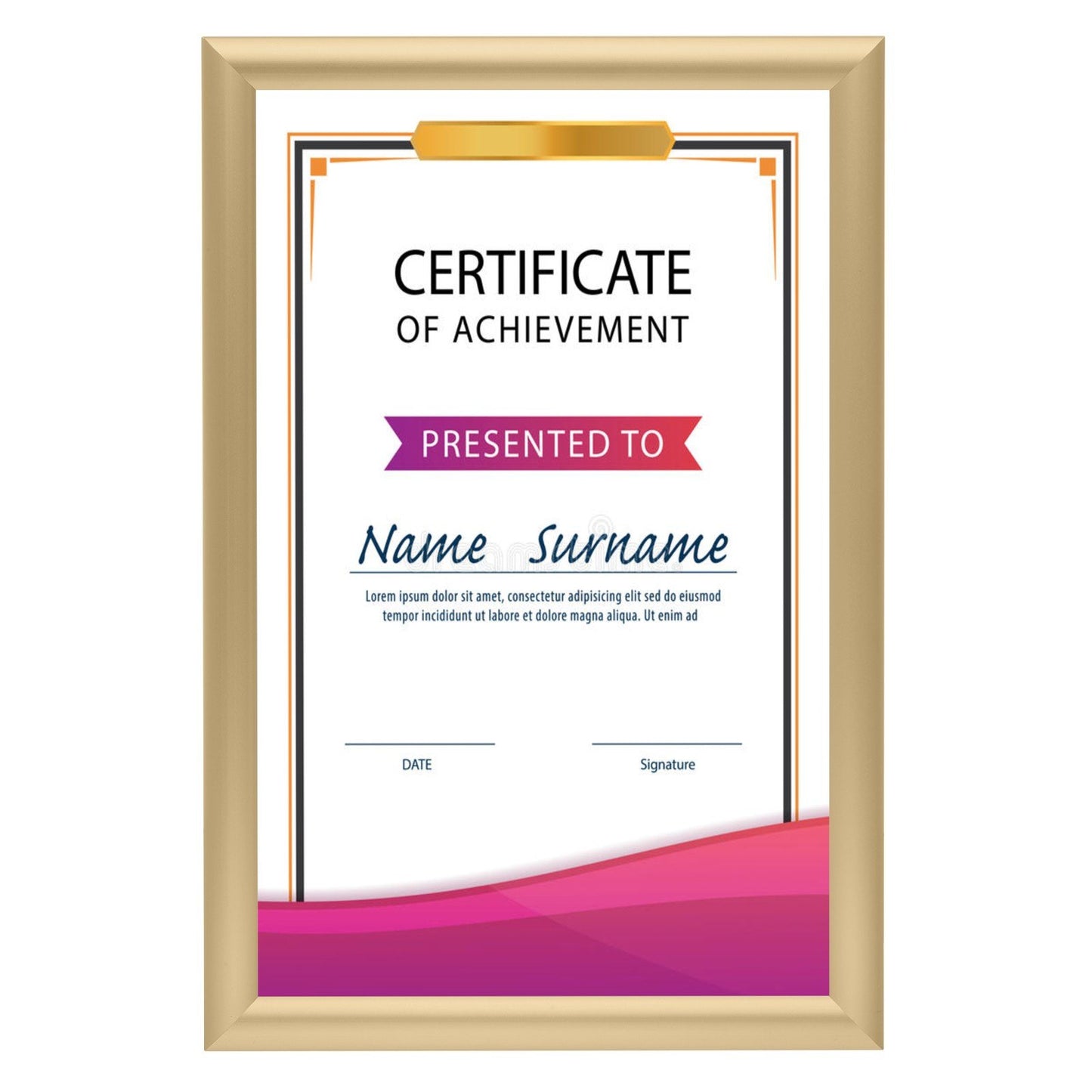 27.94 x 43.18 cm Gold Diploma Frame 25MM SnapeZo®