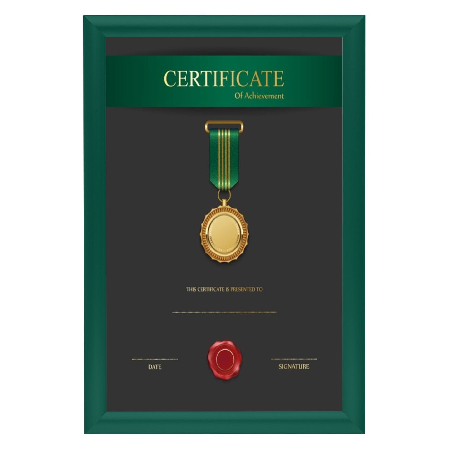 27.94 x 43.18 cm Green Diploma Frame 25MM SnapeZo®