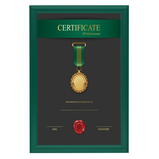 27.94 x 43.18 cm Green Diploma Frame 25MM SnapeZo®