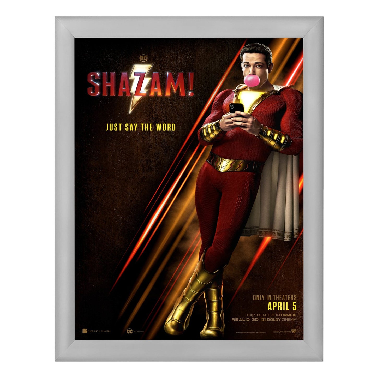 76.20 x 101.60 cm Silver Movie Poster Frame 30MM SnapeZo®