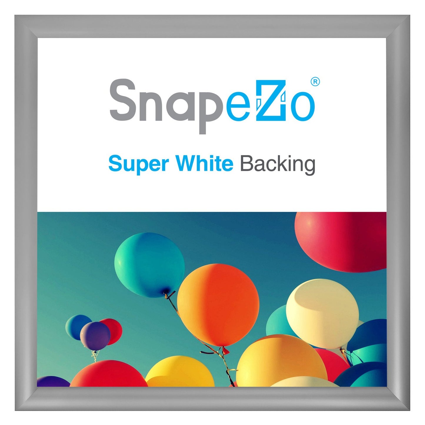 SnapeZo® 60.96 x 60.96 cm Silver Snap Frame - 30MM Profile