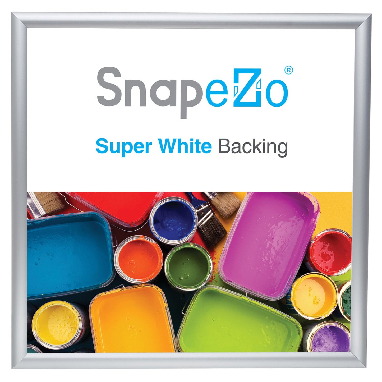 SnapeZo® 60.96 x 60.96 cm Silver Snap Frame - 25MM Profile