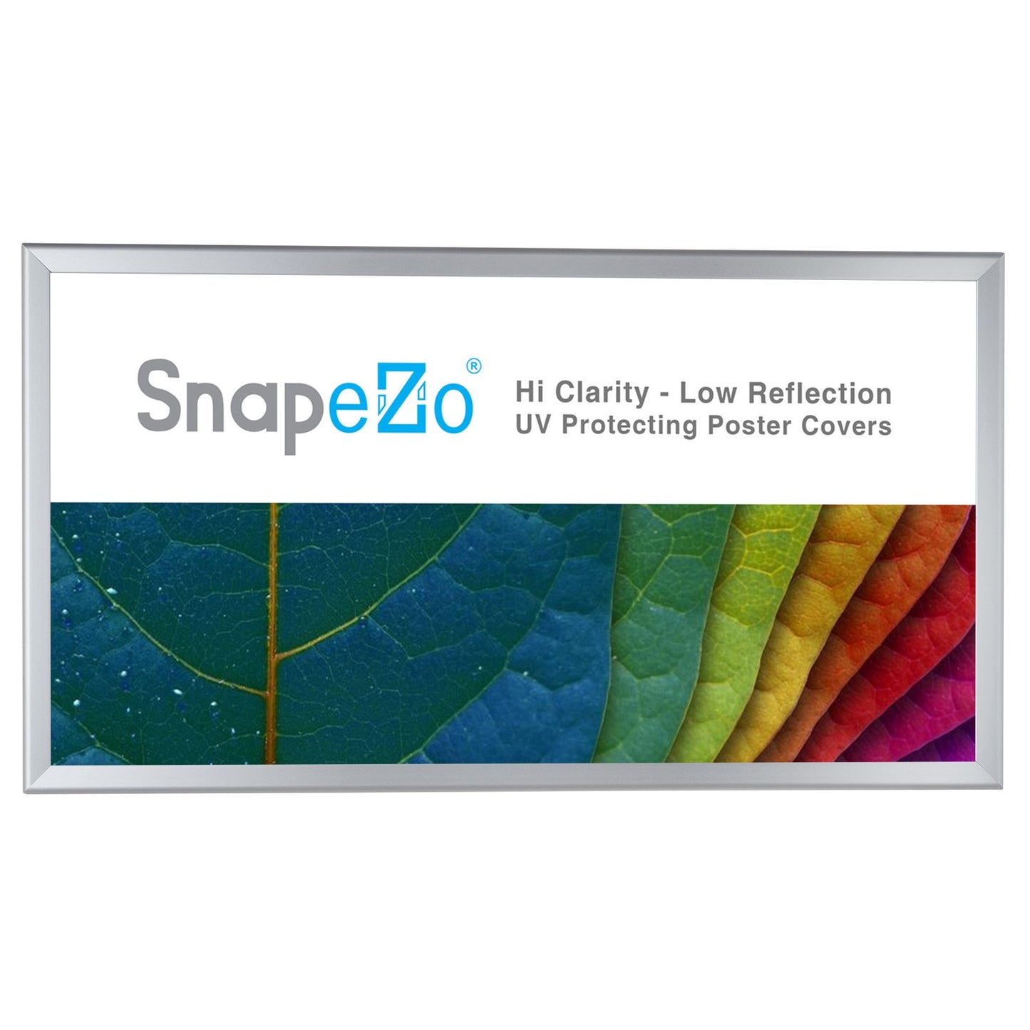 SnapeZo® Marco a presión plateado de 30,48 x 60,96 cm - Perfil de 32 mm