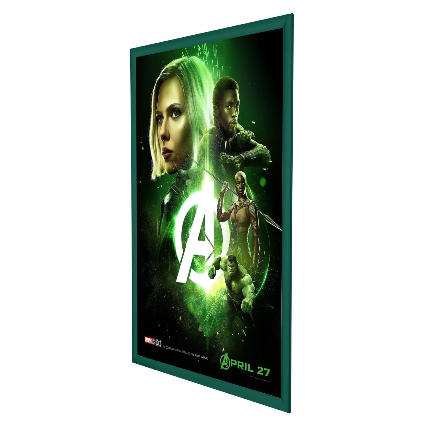 68,58 x 101,60 cm Marco de póster de película verde 30MM SnapeZo®